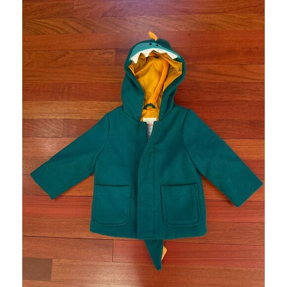 Cat & Jack Dinosaur Hooded Peacoat Jacket - Picture 1 of 5